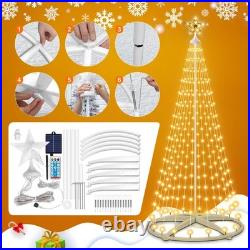 6ft Solar Christmas Cone Tree Lights Outdoor Christmas Decorations, Solar Pow