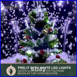 71-in. Musical Snowy Christmas Street Lamp in Black with Christmas Tree Scene