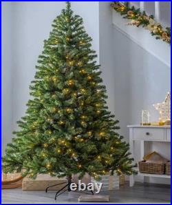 7FT Artificial Pine Christmas Tree with LED Lights Outdoor Xmas Holiday