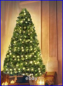 7FT Artificial Pine Christmas Tree with LED Lights Outdoor Xmas Holiday