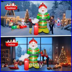 7FT Christmas Inflatables Firefighter Santa 2025 NEW LED Outdoor Decoration