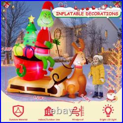 7FT Christmas Inflatables Outdoor Decorations, Inflatable Green Monster Yard Deco