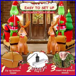 7FT Christmas Inflatables Outdoor Decorations, Inflatable Green Monster Yard Deco