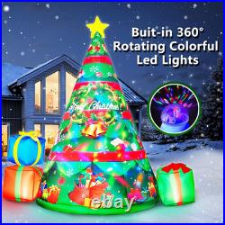 7FT Christmas Inflatables Tree 2025 NEW 360 Rotating LED Outdoor Decoration