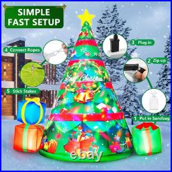 7FT Christmas Inflatables Tree 2025 NEW 360 Rotating LED Outdoor Decoration