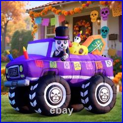 7FT Halloween Lighted Inflatable Skull Monster Truck Outdoor Giant Decor Blow Up 7FT Halloween Lighted Inflatable Skull Monster Truck Outdoor Giant Decor Blow Up