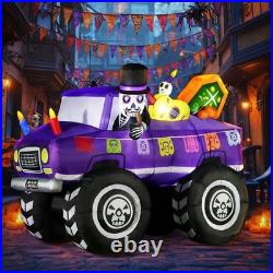 7FT Halloween Lighted Inflatable Skull Monster Truck Outdoor Giant Decor Blow Up 7FT Halloween Lighted Inflatable Skull Monster Truck Outdoor Giant Decor Blow Up