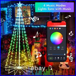 7FT Outdoor Christmas Tree, RGB Color Changing Pre-Lit Smart Cone Christmas Tre