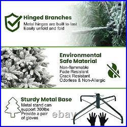 7FT PE & PVC Flocked Artificial Christmas Tree, with1514 branch tips and metal sta 7FT PE & PVC Flocked Artificial Christmas Tree, with1514 branch tips and metal sta