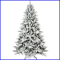 7FT PE & PVC Flocked Artificial Christmas Tree, with1514 branch tips and metal sta 7FT PE & PVC Flocked Artificial Christmas Tree, with1514 branch tips and metal sta