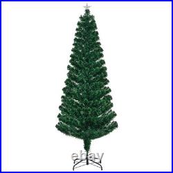 7FT Pre-lit Christmas Tree Artificial Fiber Optic Xmas Trees with Lighted Top Star