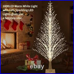 7FT Prelit Birch Tree 1000 LED Warm White Twinkle Lights Indoor Outdoor Xmas NEW
