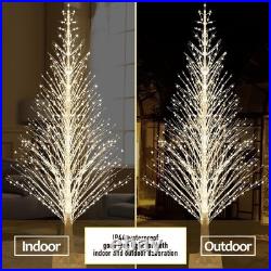 7FT Prelit Birch Tree 1000 LED Warm White Twinkle Lights Indoor Outdoor Xmas NEW