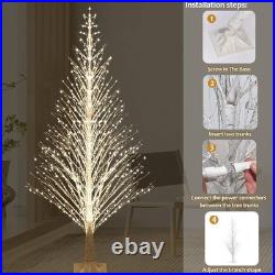 7FT Prelit Birch Tree 1000 LED Warm White Twinkle Lights Indoor Outdoor Xmas NEW