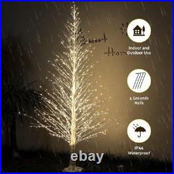 7FT Prelit Birch Tree 1000 LED Warm White Twinkle Lights Indoor Outdoor Xmas NEW