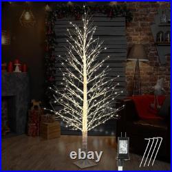 7FT Prelit Birch Tree 1000 LED Warm White Twinkle Lights Indoor Outdoor Xmas NEW
