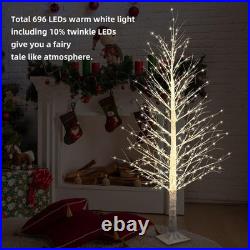 7FT Prelit Birch Tree 1000 LED Warm White Twinkle Lights Indoor Outdoor Xmas NEW