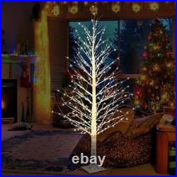 7FT Prelit Birch Tree 1000 LED Warm White Twinkle Lights Indoor Outdoor Xmas NEW