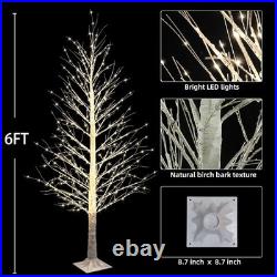7FT Prelit Birch Tree 1000 LED Warm White Twinkle Lights Indoor Outdoor Xmas NEW