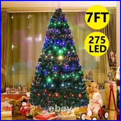 7Ft Pre Lit Fiber Optic Christmas Tree Xmas With LED Lights & Top Star & Stand 7Ft Pre Lit Fiber Optic Christmas Tree Xmas With LED Lights & Top Star & Stand