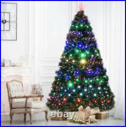 7Ft Pre Lit Fiber Optic Christmas Tree Xmas With LED Lights & Top Star & Stand 7Ft Pre Lit Fiber Optic Christmas Tree Xmas With LED Lights & Top Star & Stand