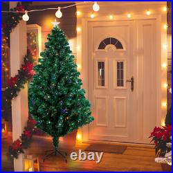 7Ft Pre Lit Fiber Optic Christmas Tree Xmas With LED Lights & Top Star & Stand 7Ft Pre Lit Fiber Optic Christmas Tree Xmas With LED Lights & Top Star & Stand