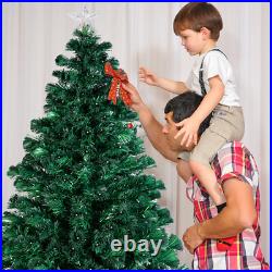 7Ft Pre Lit Fiber Optic Christmas Tree Xmas With LED Lights & Top Star & Stand 7Ft Pre Lit Fiber Optic Christmas Tree Xmas With LED Lights & Top Star & Stand