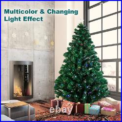 7Ft Pre Lit Fiber Optic Christmas Tree Xmas With LED Lights & Top Star & Stand 7Ft Pre Lit Fiber Optic Christmas Tree Xmas With LED Lights & Top Star & Stand