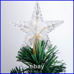 7Ft Pre Lit Fiber Optic Christmas Tree Xmas With LED Lights & Top Star & Stand 7Ft Pre Lit Fiber Optic Christmas Tree Xmas With LED Lights & Top Star & Stand