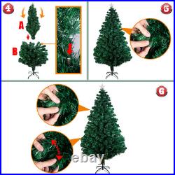 7Ft Pre Lit Fiber Optic Christmas Tree Xmas With LED Lights & Top Star & Stand 7Ft Pre Lit Fiber Optic Christmas Tree Xmas With LED Lights & Top Star & Stand