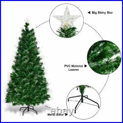 7Ft Pre Lit Fiber Optic Christmas Tree Xmas With LED Lights & Top Star & Stand 7Ft Pre Lit Fiber Optic Christmas Tree Xmas With LED Lights & Top Star & Stand