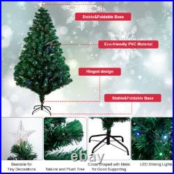 7Ft Pre Lit Fiber Optic Christmas Tree Xmas With LED Lights & Top Star & Stand 7Ft Pre Lit Fiber Optic Christmas Tree Xmas With LED Lights & Top Star & Stand