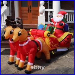 7.2ft Long Christmas Inflatable Santa on Red Sleigh LED Lighted Blow-up Yard Dec 7.2ft Long Christmas Inflatable Santa on Red Sleigh LED Lighted Blow-up Yard Dec