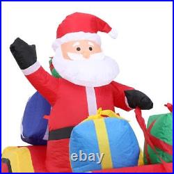 7.2ft Long Christmas Inflatable Santa on Red Sleigh LED Lighted Blow-up Yard Dec 7.2ft Long Christmas Inflatable Santa on Red Sleigh LED Lighted Blow-up Yard Dec