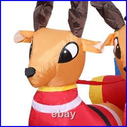 7.2ft Long Christmas Inflatable Santa on Red Sleigh LED Lighted Blow-up Yard Dec 7.2ft Long Christmas Inflatable Santa on Red Sleigh LED Lighted Blow-up Yard Dec