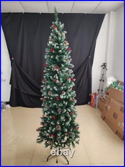 7.5FT Artificial Pencil Christmas Tree with LED Lights 7.5FT Artificial Pencil Christmas Tree with LED Lights