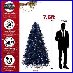 7.5FT Black Prelit Halloween Artificial Christmas Tree 2156 Branch Tip 500 Light 7.5FT Black Prelit Halloween Artificial Christmas Tree 2156 Branch Tip 500 Light