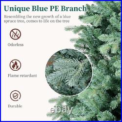 7.5FT Blue Spruce Artificial Christmas Tree Full Xmas Tree with 2908 PE&PVC Tips