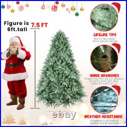 7.5FT Blue Spruce Artificial Christmas Tree Full Xmas Tree with 2908 PE&PVC Tips