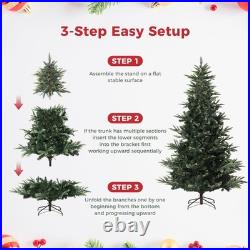 7.5FT Pre-Lit Artificial Christmas Tree, Green Full Aspen Fir Xmas Tree with LED 7.5FT Pre-Lit Artificial Christmas Tree, Green Full Aspen Fir Xmas Tree with LED