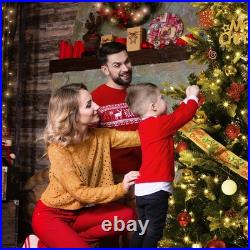 7.5FT Pre-Lit Artificial Christmas Tree, Green Full Aspen Fir Xmas Tree with LED 7.5FT Pre-Lit Artificial Christmas Tree, Green Full Aspen Fir Xmas Tree with LED