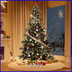 7.5FT Pre-Lit Artificial Christmas Tree, Green Full Aspen Fir Xmas Tree with LED 7.5FT Pre-Lit Artificial Christmas Tree, Green Full Aspen Fir Xmas Tree with LED