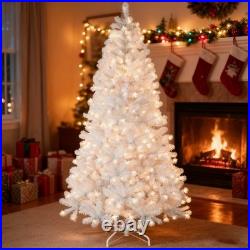 7.5FT Prelit White Artificial Christmas Tree with 450 Light 1240 Tip Home Decore 7.5FT Prelit White Artificial Christmas Tree with 450 Light 1240 Tip Home Decore