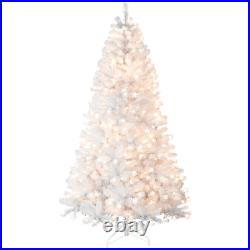 7.5FT Prelit White Artificial Christmas Tree with 450 Light 1240 Tip Home Decore 7.5FT Prelit White Artificial Christmas Tree with 450 Light 1240 Tip Home Decore