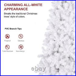 7.5FT Prelit White Artificial Christmas Tree with 450 Light 1240 Tip Home Decore 7.5FT Prelit White Artificial Christmas Tree with 450 Light 1240 Tip Home Decore