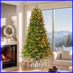 7.5FT Premium Life-Like Full Flocked Christmas Tree with Sturdy Metal Stand