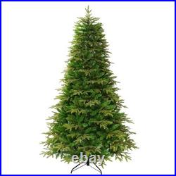 7.5FT Premium Life-Like Full Flocked Christmas Tree with Sturdy Metal Stand