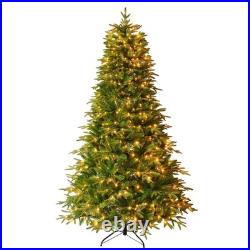 7.5FT Premium Life-Like Full Flocked Christmas Tree with Sturdy Metal Stand
