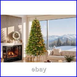 7.5FT Premium Life-Like Full Flocked Christmas Tree with Sturdy Metal Stand
