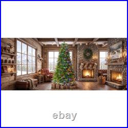 7.5FT Premium Life-Like Full Flocked Christmas Tree with Sturdy Metal Stand